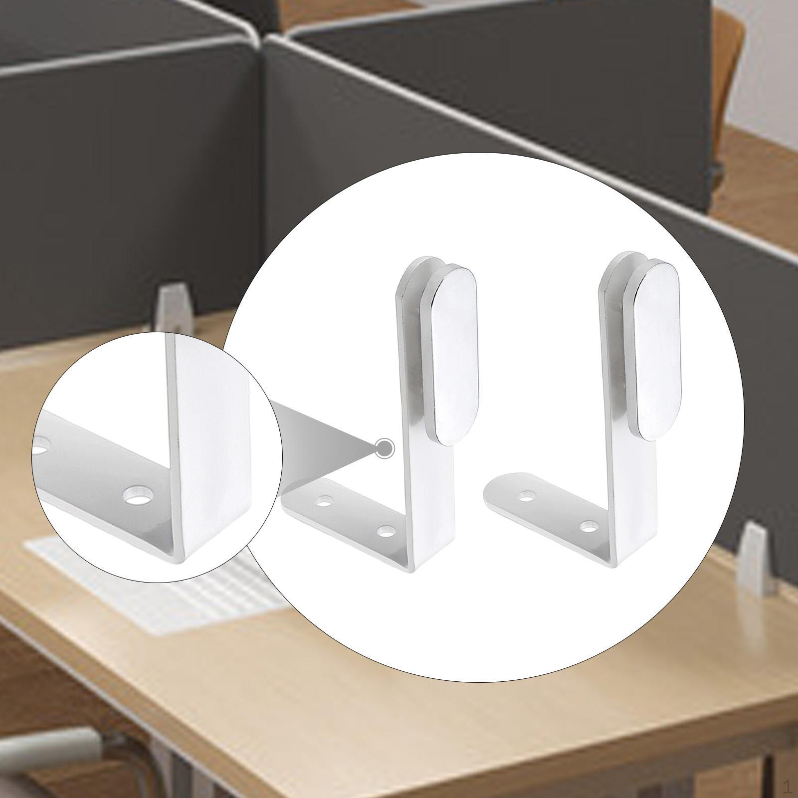 

2 Desk Divider Clips, Fixed Clamps, Wall Brackets белый