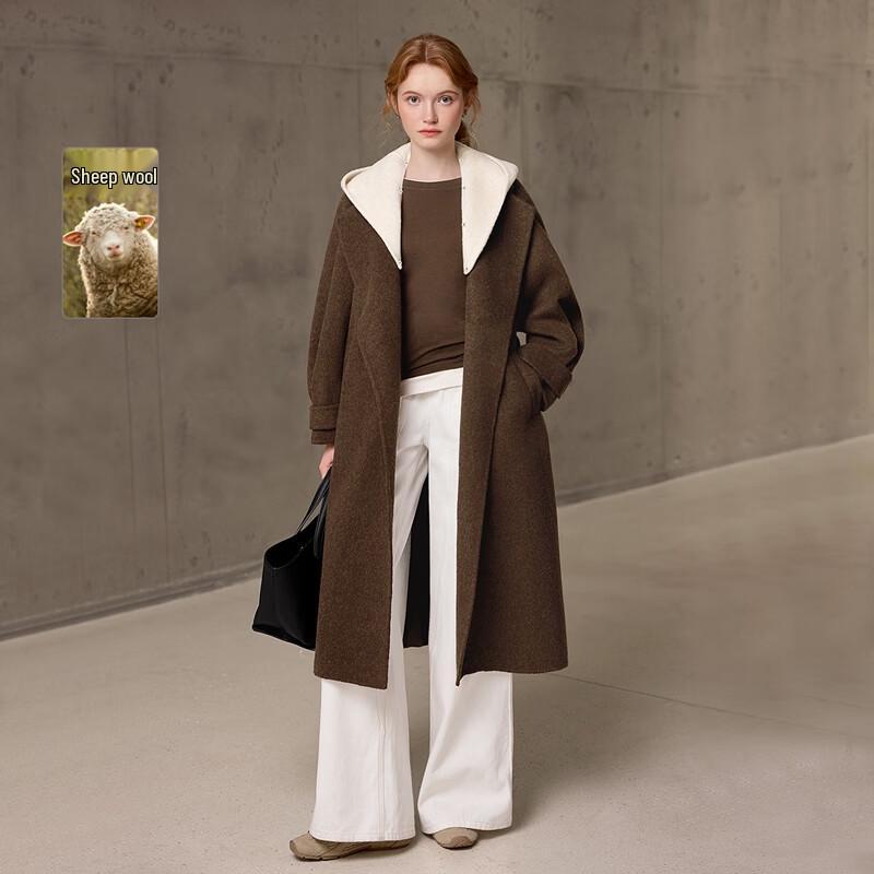 

Tachi Women s Elegant Colorblock Double-Faced Wool Coat XL