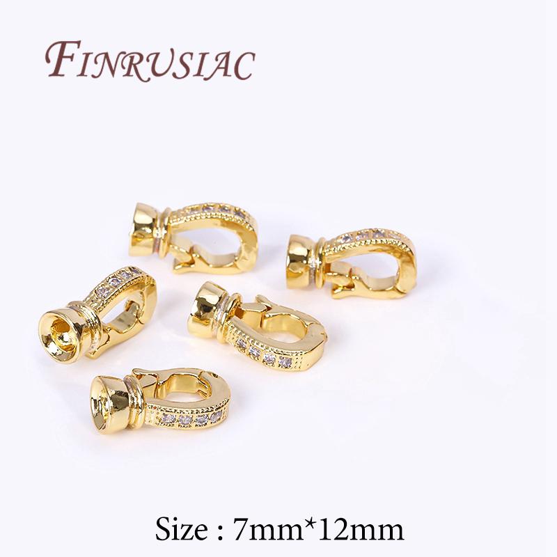 18K Gold Plated Connectors For Jewelry,Brass Zircon Clasps For Bracelets Accessories,DIY Jewelry Making Supplies,Pearl Clasp