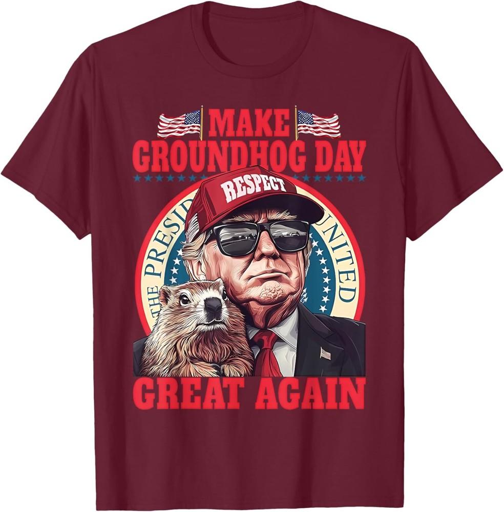 Funny Cool Trump Groundhog Make Groundhog Day Great Unisex TShirt Unisex T-Shirt S