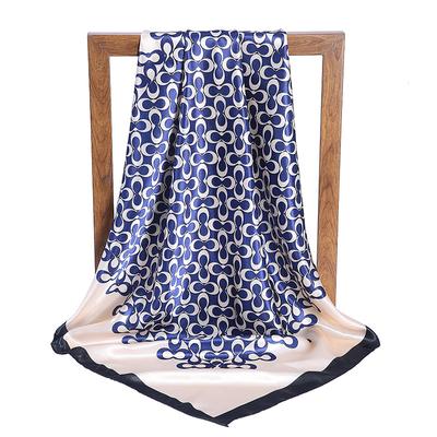Gefleckter Satin Damen Frühling und Sommer Seidenimitat Schal Bedruckter Kleiner Quadratischer Schal Geschenk Europäischer und Amerikanischer Schal Stola