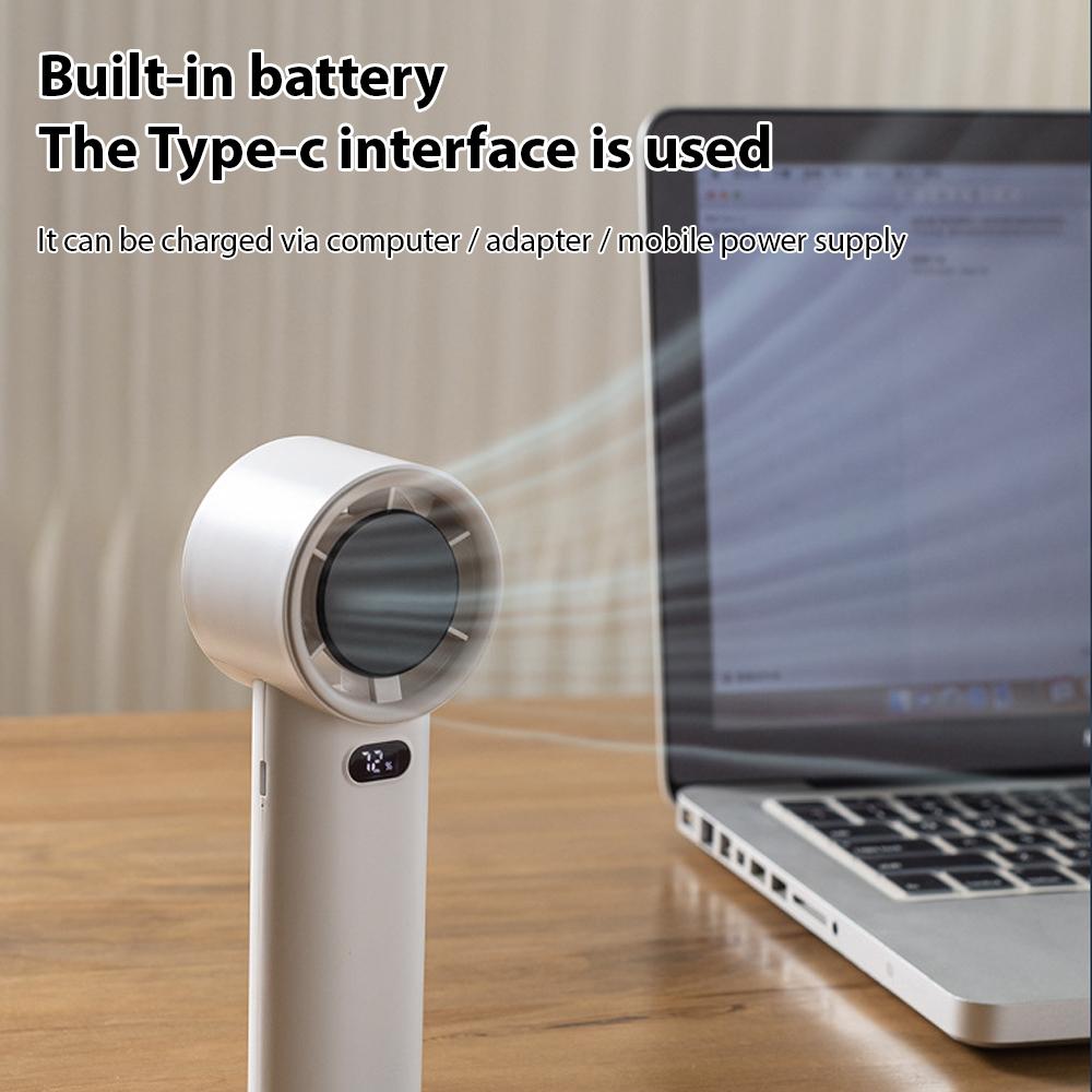 Portable Handheld Fan High Speed Mini Fan with LED Display USB Rechargeable Personal Fan 100 Gear Wind Speeds for