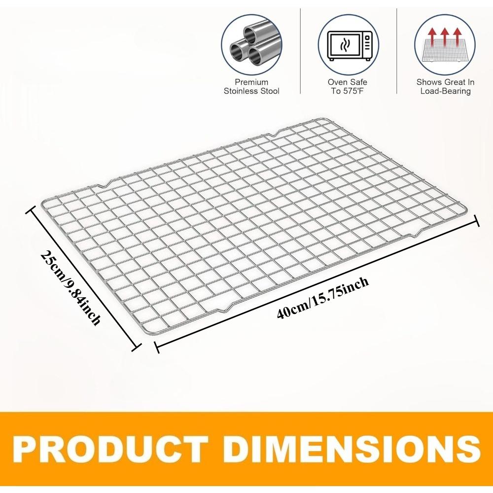 1/2PCS Cooling Racks for Cooking and Baking Heavy Duty 304Stainless Steel Wire Rack Baking Grilling Roasting OvenDishwasher Safe