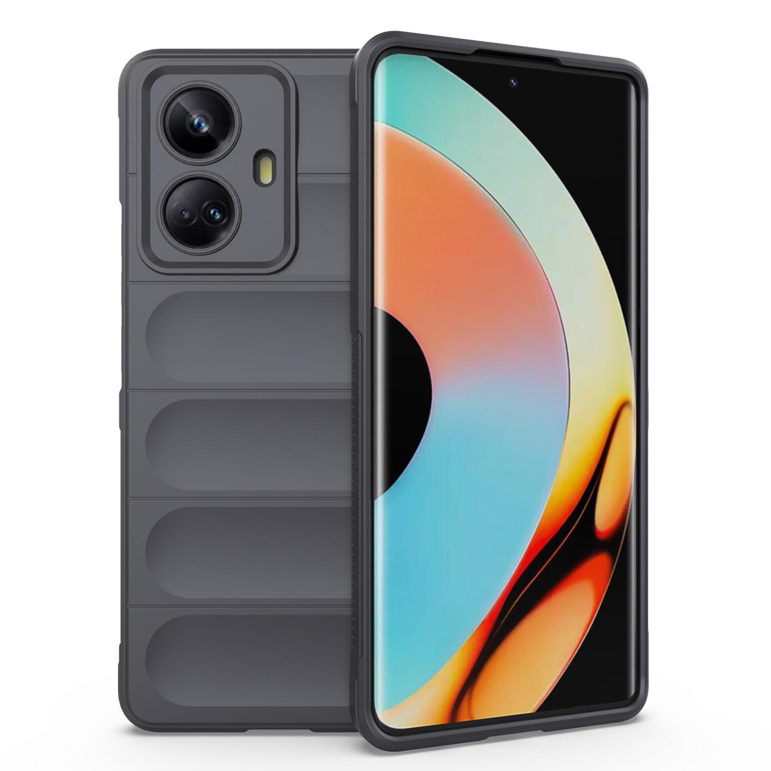 

For Realme 10 Pro+ 5G Anti-scratch Soft TPU Back Cover Drop-proof Phone Case Dark Grey