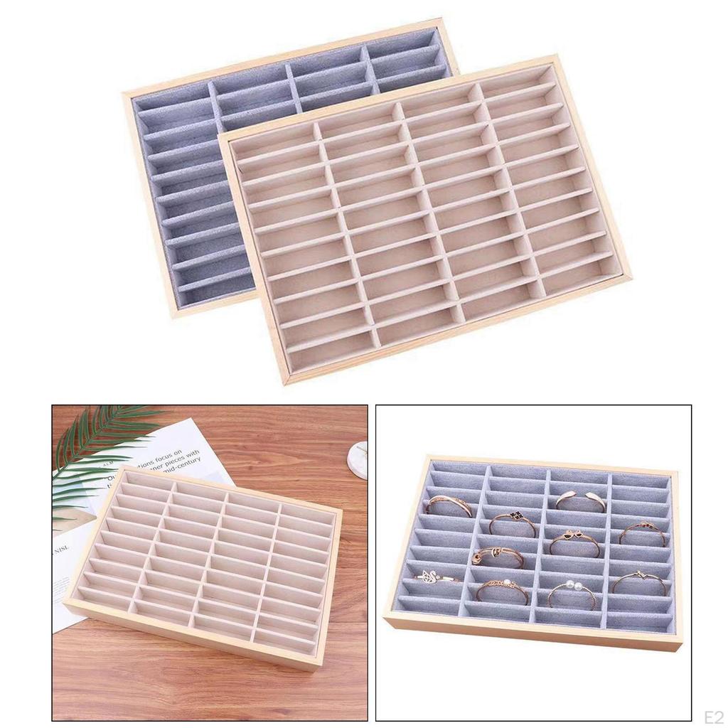 35x24x3 Display Storage Box Velvet Ring Holder Accessories Earring Tray Organiser Case for Dresser