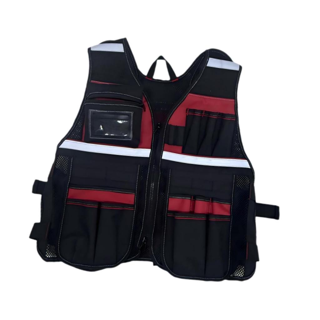 Electrician Work Vest Adjustable Utility Tool Organizer with Multiple Pockets Oxford Cloth Wear