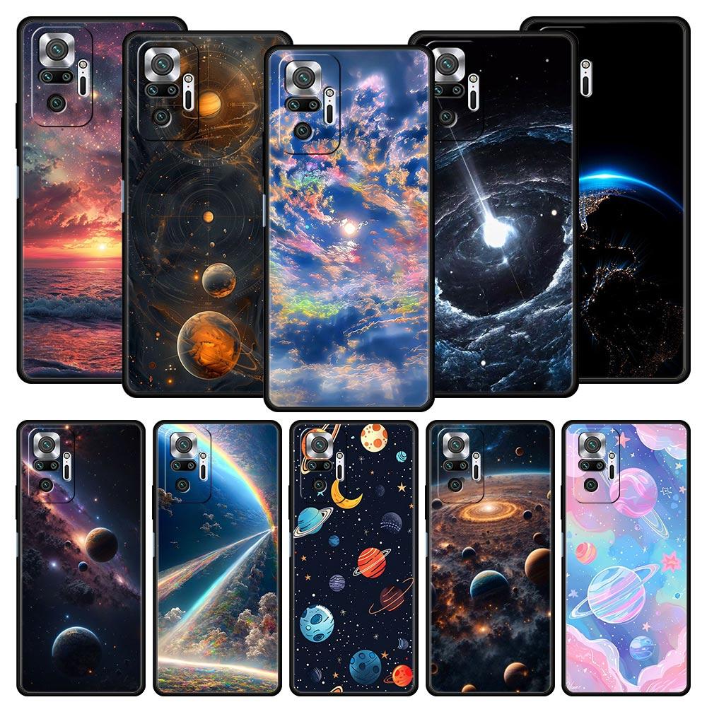Handyhülle für Xiaomi Redmi Note 14 13 12 5G 9S 9 10 11 Pro Plus 4G 9T 14C 13C 12C 10C 9C 9A Weiche Hülle Erde Sterne Weltraum