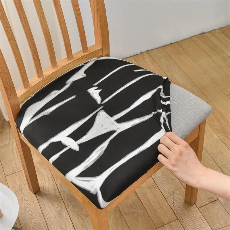Stretch Chair Covers Dining Room Chairs Slipcover Seat Covers Removable Elastic Printed Chairs Protector for Living Room