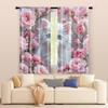 2 Pcs   Filtering Curtains (excluding Rods   Non-movable   Without Batteries) Adorable Kitten for Use In Bedrooms and Living Rooms
