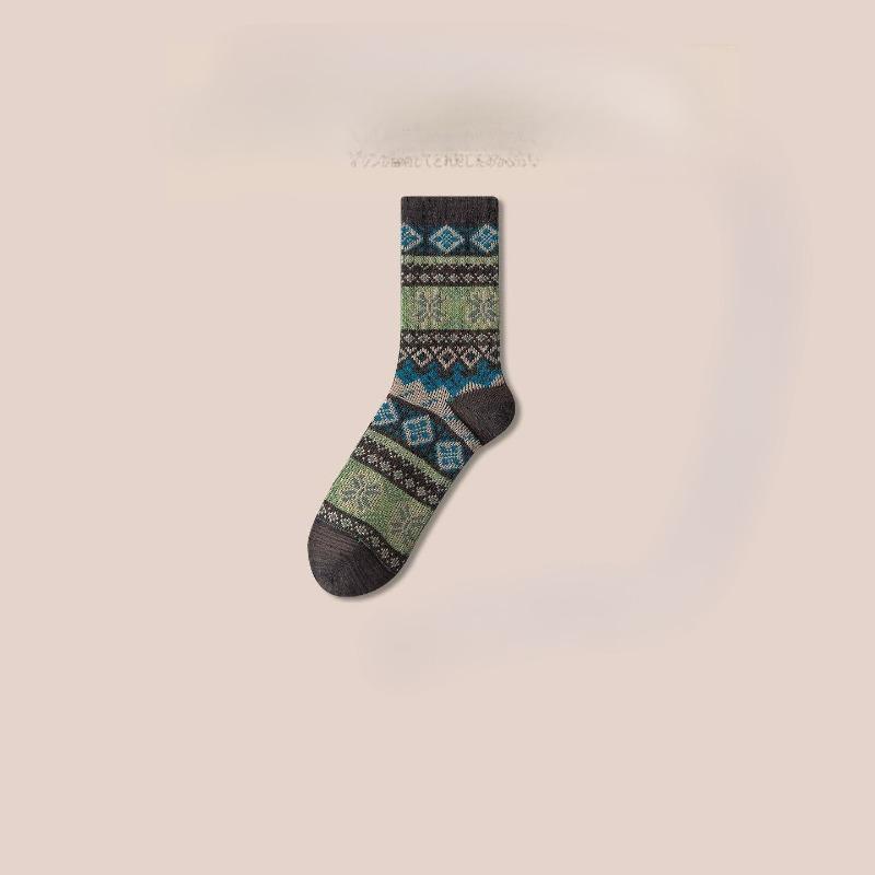 Ethnic-style Socks for Women in Autumn and Winter, Retro Ethnic-style Thigh-high Socks, Thickened Warm Thigh-high Socks, Trendy Socks, Pile Socks