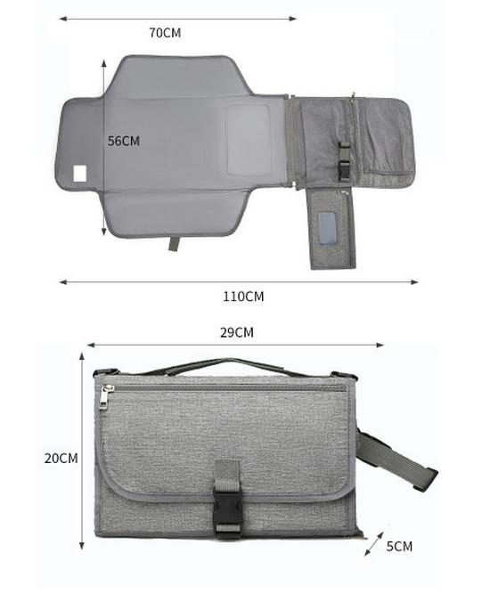 Foldable Waterproof Mummy Bag with Washable Summer Changing Pad