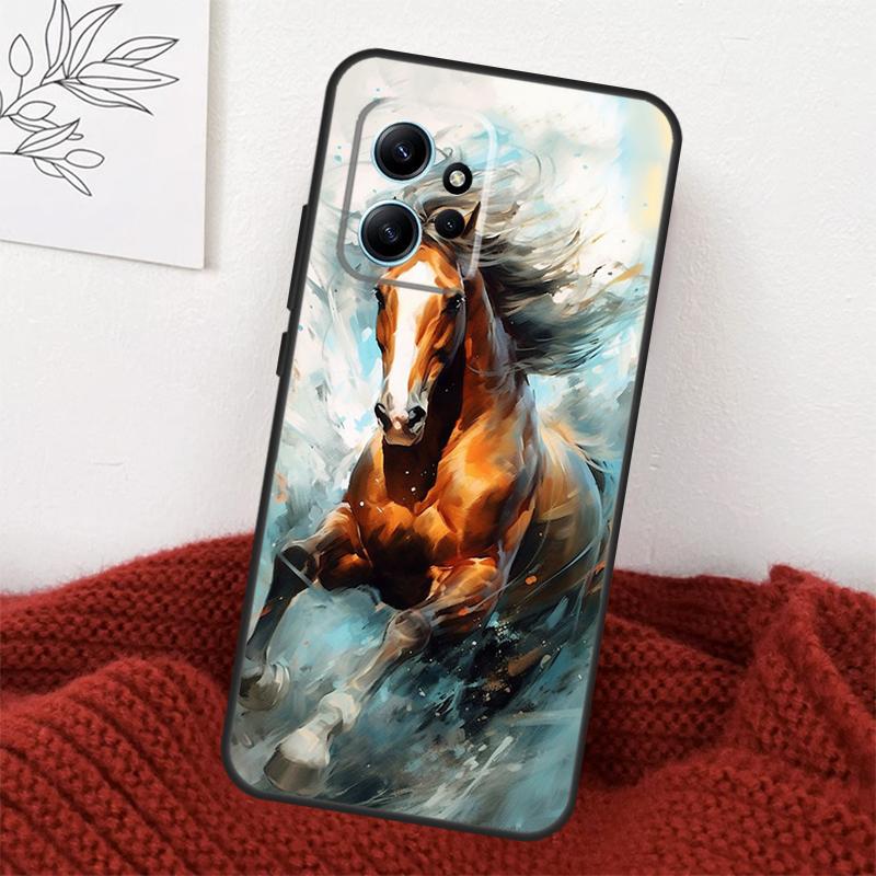 Animal Majestic Painting Horse Case For Xiaomi Redmi Note 13 10 11 12 14 15 Pro Plus Cover For Redmi 15 15C 14C 10C 12C 13C
