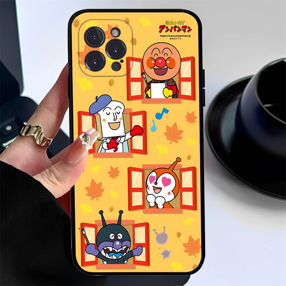 C-Children A-Anpanman Phone Case For Iphone 17 16 15 14 13 12 11 Pro Max Plus Black Shell Cover Case
