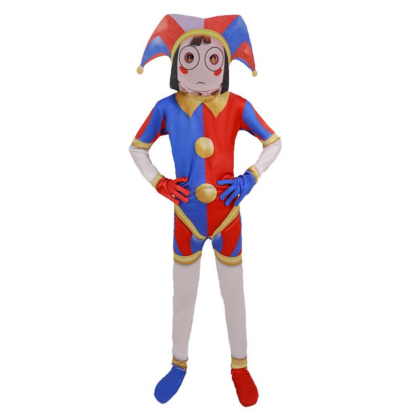 Adult Digital Circus Pomni Cosplay Costume Tight Jumpsuit Halloween Party Outfit Jax Ragatha Zooble Style 100-110cm