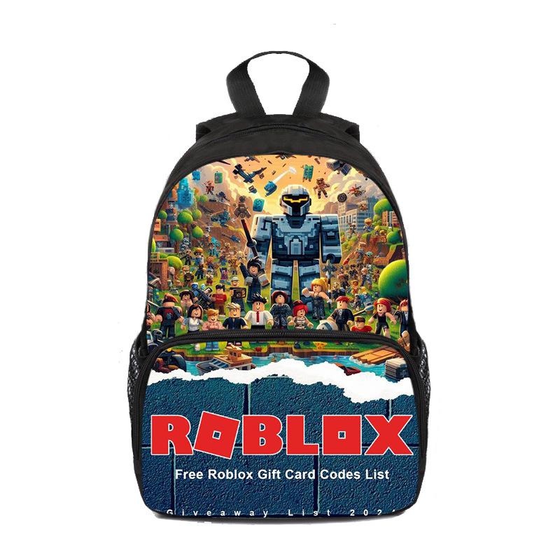2026 New Roblox Men s and Women s Cartoon Backpack Student Double Layer Backpack