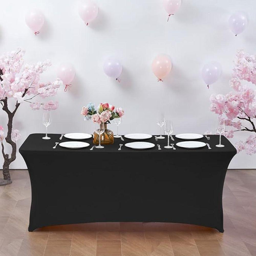 Rectangular Spandex Tablecloth 6FT/4FT Cocktail Table Decoration Table Cover  Party Banquet