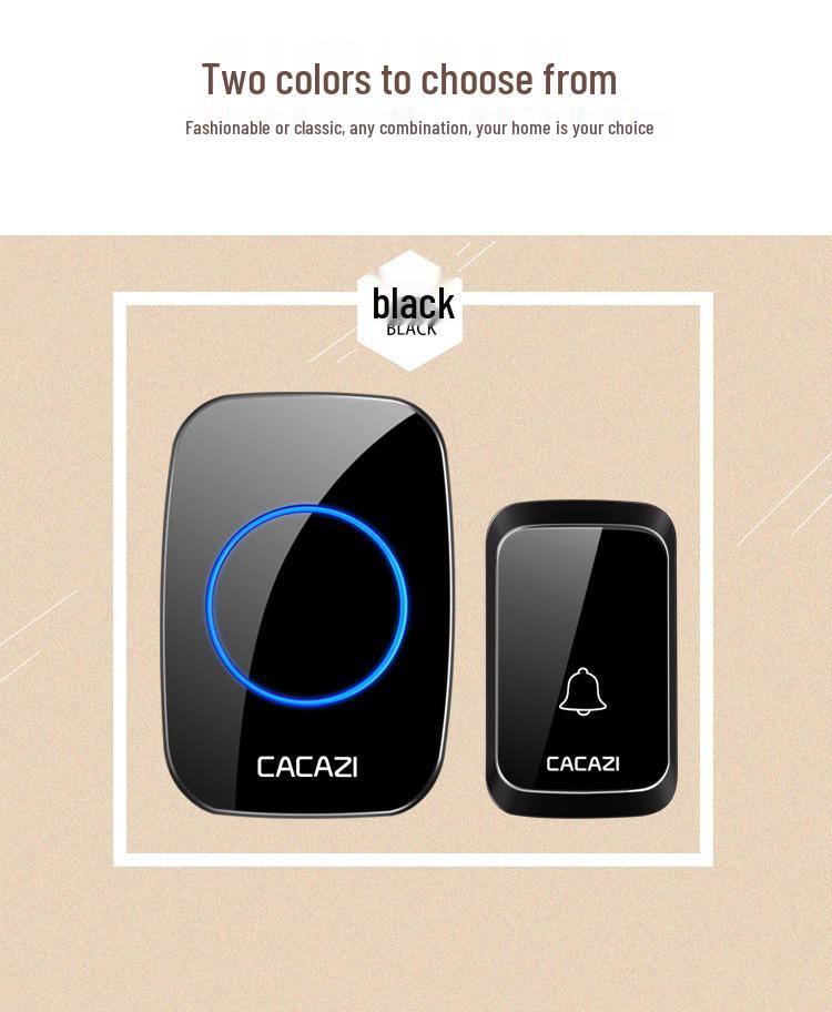 Smart Wireless Waterproof Doorbell, Battery Powered, Plug-Free