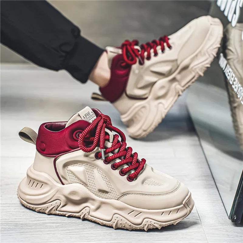 Platform Men's Sneakers Fashion Mens Casual Board Shoes Comfortable Wear-resistant Non-slip Male Running Shoes