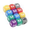 12pcs Six Sided Dice Rounded Corners Plastic Colored Dice for Math Counting Teaching