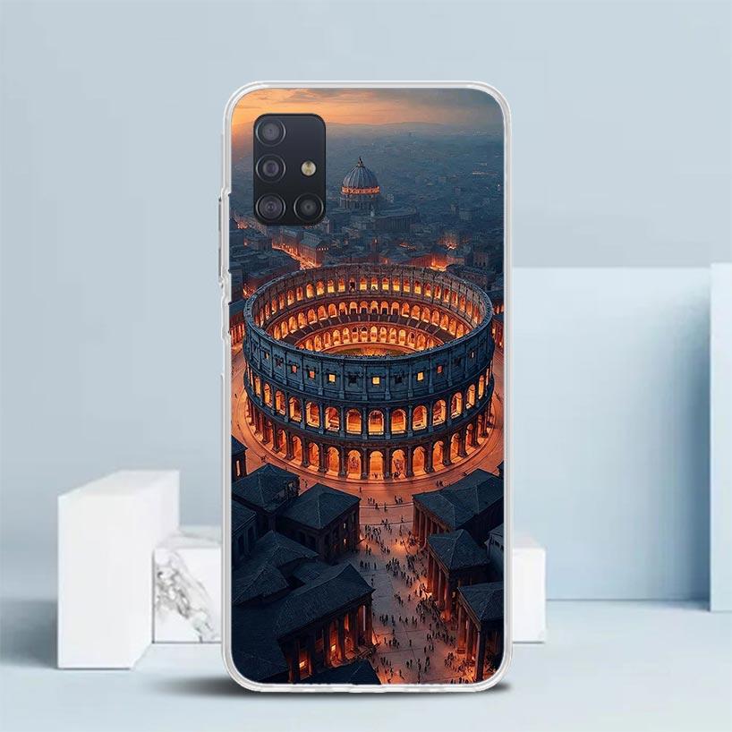 Roman Colosseum Soft Cover for Samsung Galaxy A12 A22 A32 A52 A72 A02S Phone Case Note 20 Ultra 10 S10 Plus A51 A71 A50S A20S A1