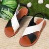 Fashion New Summer Sandals for Women Fashion Round Head Matching Color Metal Buckle Soft Sole Anti-slip Wear-resistant Flat Shoes