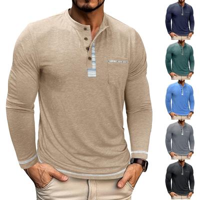 Herren Casual einfarbiges Basis Sportshirt, Herren Rundhals Langarm Top