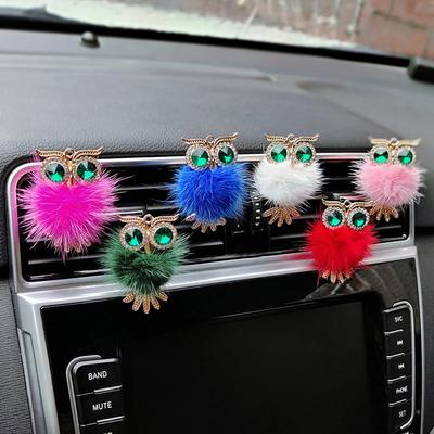 Crystal Owl Odorizant pentru mașină Diamond Villus Owl Parfum pentru mașină Clip de aerisire Accesorii auto Interior femei Ornament de aromaterapie