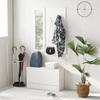 Wooden Entryway Furniture Set of 3 with Shoe Rack, Coat Rack and Mirror, 80x27x46.5 Cm, White