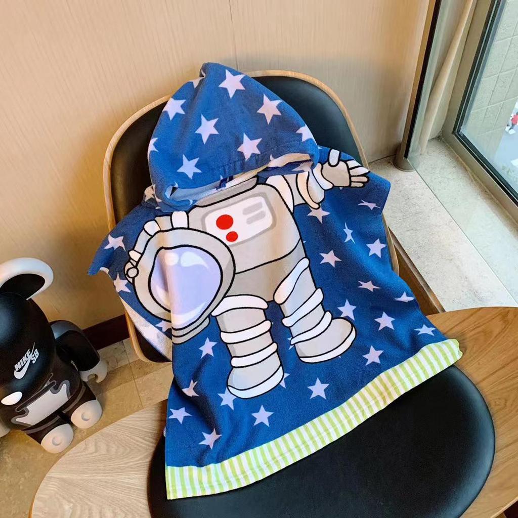 Adorable Cartoon Baby Bath Poncho - Soft, Skin-Friendly, Non-Shedding, Quick-Dry, Absorbent Towel