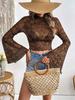 New Arrival Women's Casual Holiday Chiffon Shirt with Round Neck and Bell Sleeves