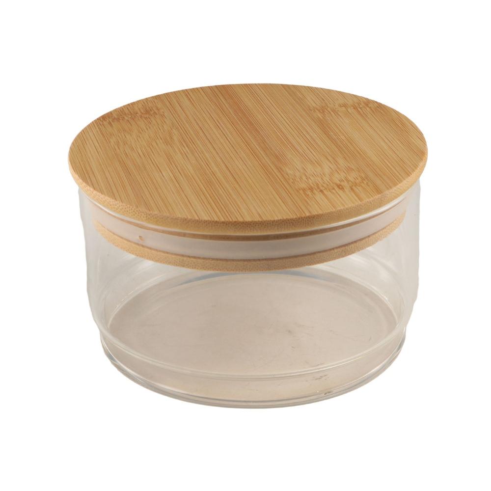 Durable Fresh Salad Bowl Bamboo Cover Airtight Snack Bin Elegant Glass Container  Home