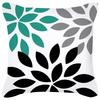 Blue Green Flower Leaf Printed Pillowcase Stripe Geometric Sofa Cushion Cover Home Decor Throw