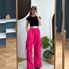 Solid Color Women's Spring Autumn Plus Size Dopamine Loose Wide Leg Elastic Waist Pants Thin Breathable  Work Pants