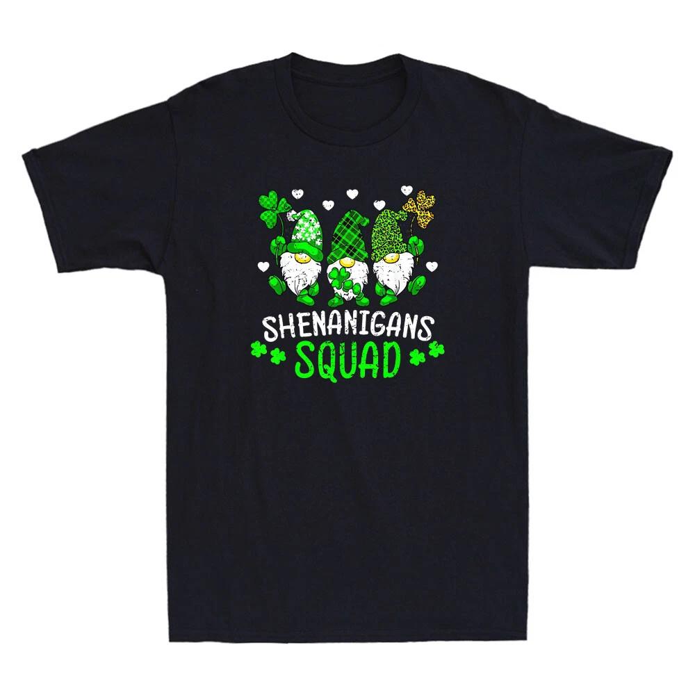 Time For Shenanigans Squad St Patrick s Day Funny Gnomes Vintage Men s T-Shirt L