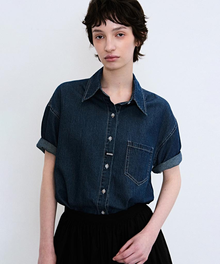 Nigaennikol Minimal Classic Half Denim Shirts_2 Color