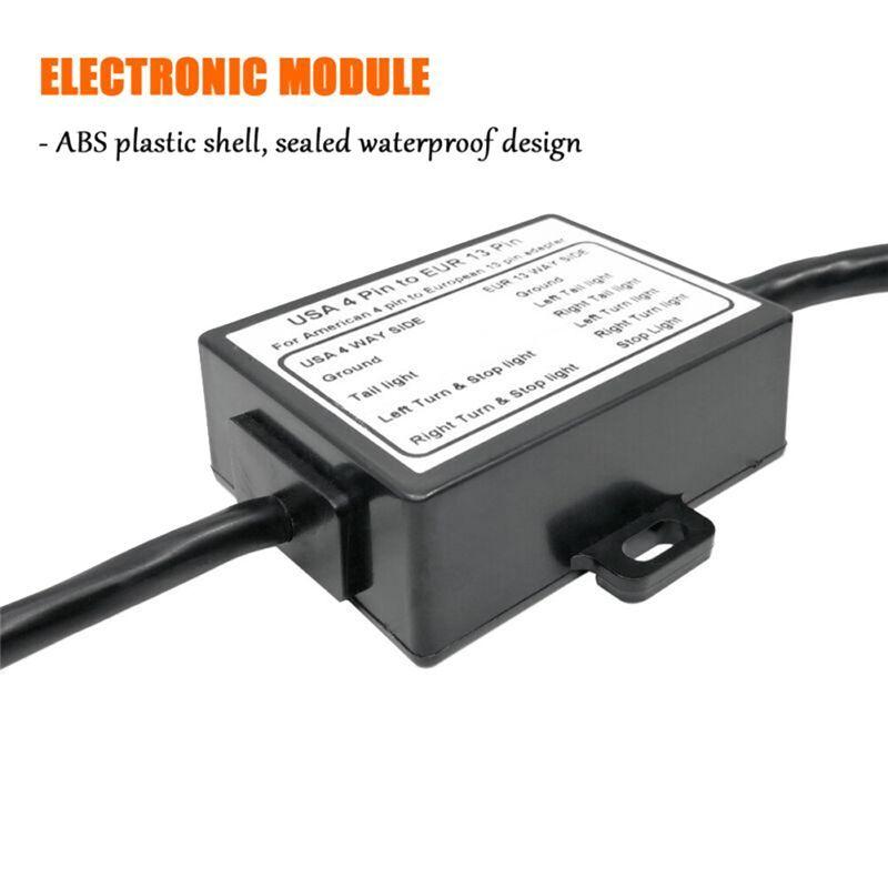 DT08 Trailer Connector  4-Pin Flat Plug to an7-Pin Connector 4 to 7 Trailer Light Converter Circuit Adapter