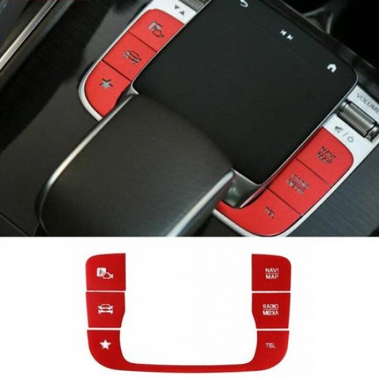 Gear Shift key Sticker Trim Red Aluminum Central Console For Benz GLE GLS 20-22