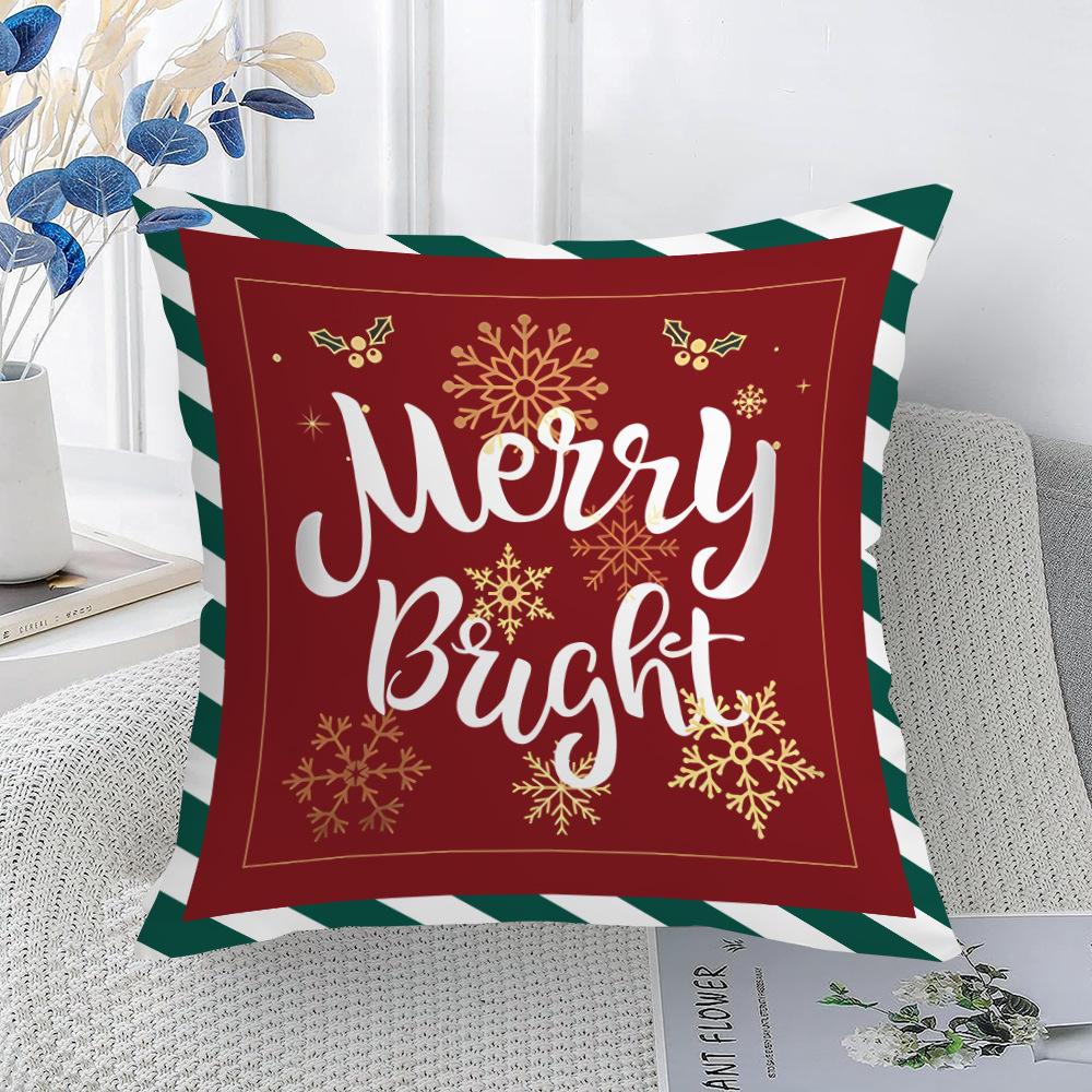 New Christmas Pillow Cover Festive Print Home Living Room Sofa Pillow Cover Christmas Tree Cushion