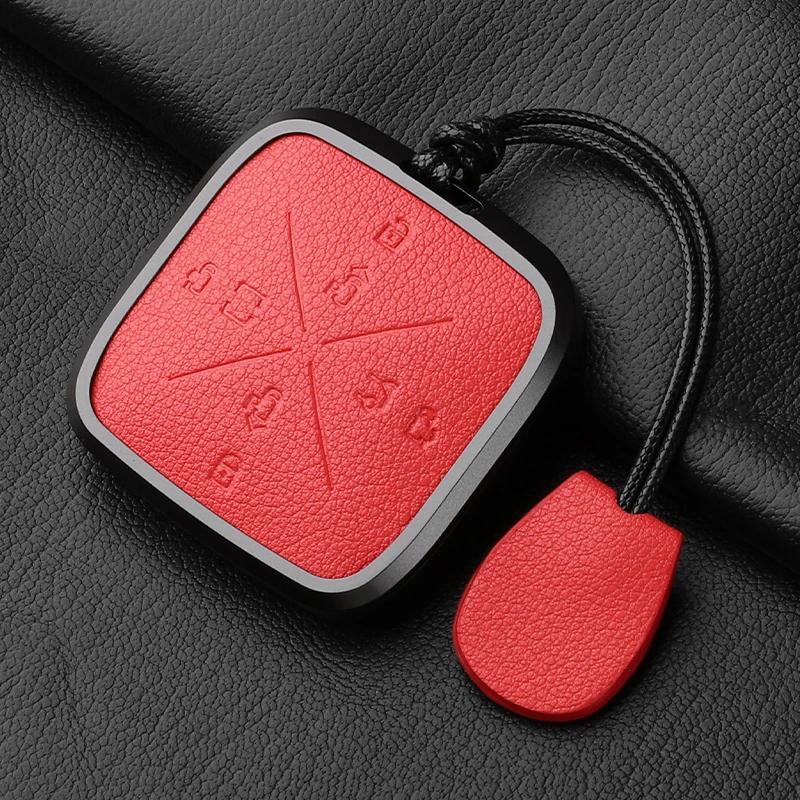 8 Button Aluminum Alloy Goatskin Car Key Case Cover For Zeekr X 001 009   Car Key Case Protect Fob