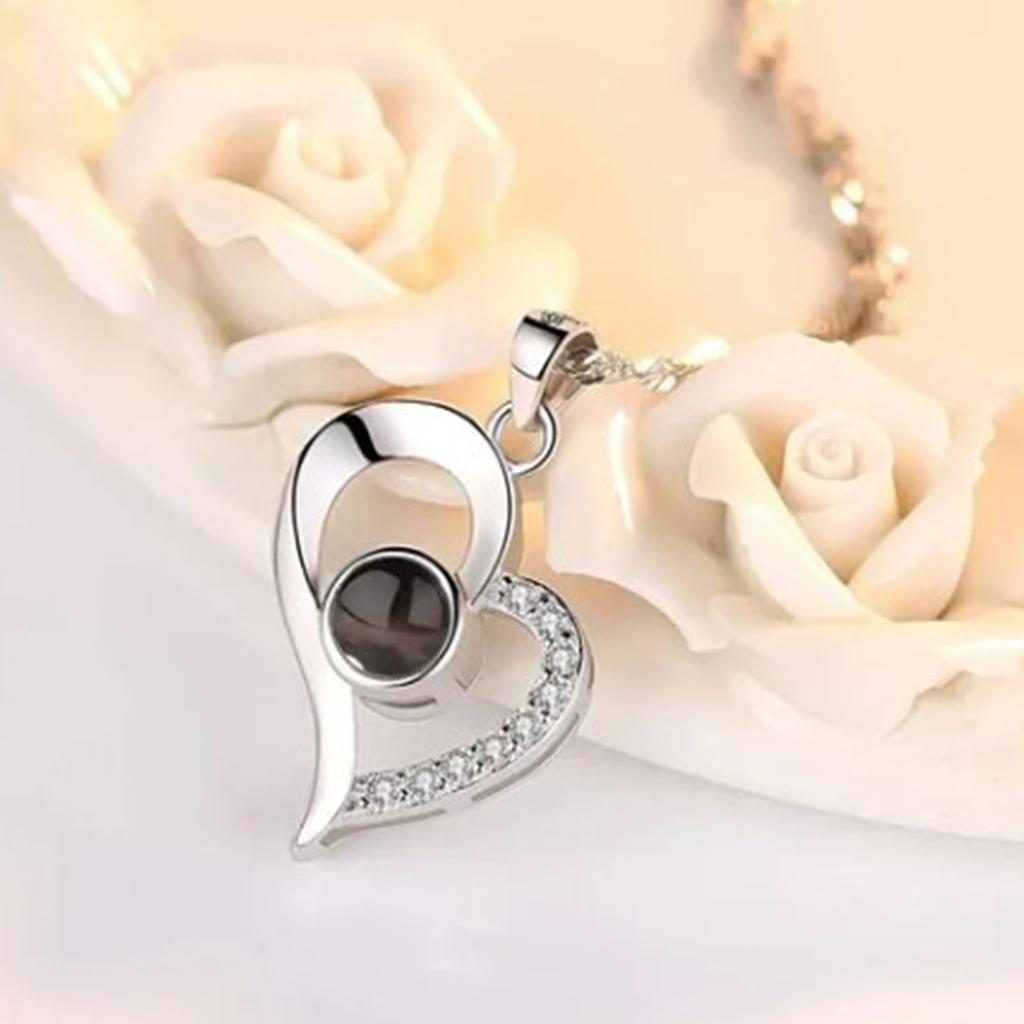 Heart Pendant Necklace Hollow Fade Resistant Fashionable Women Necklace for Daily Party Dating
