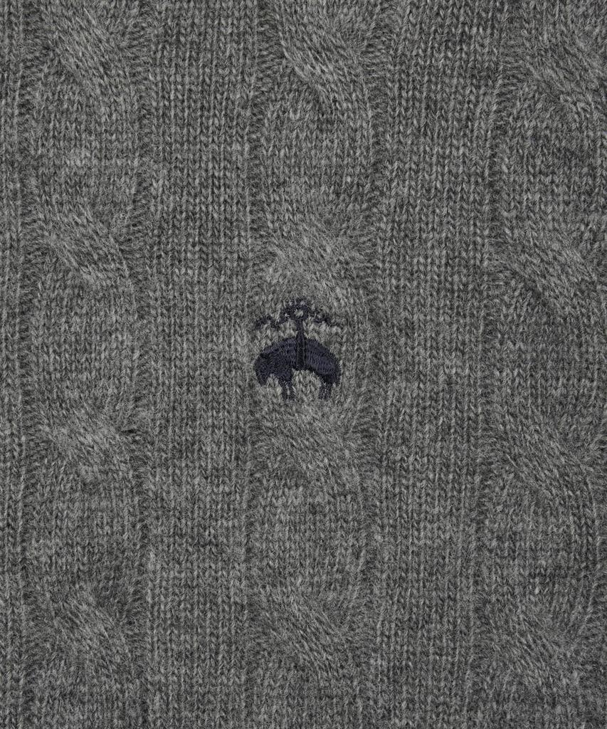 BROOKS BROTHERS Wool Cable Sweater (Grey) (Bbwrmbf401)