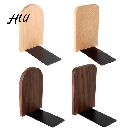 Home Storage Rack Wood Bookends Thickened Anti-Tip Heavy Duty Book Stand with Scratch Free Polished Edges Durable Holder for Office Desk