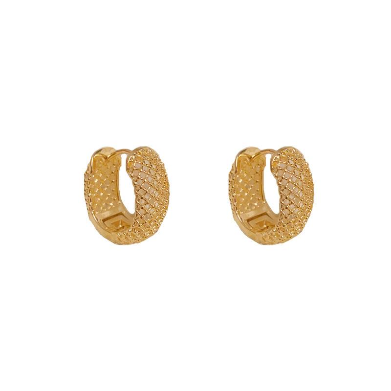Niche Temperament, Fashionable Design, Simple Metal Hollow Personality, Light Luxury and Versatile Earrings