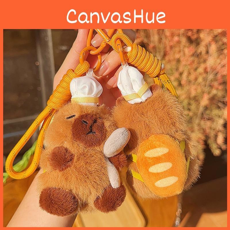 Capybara Plush Keychain Baking Wearing A Chefs Hat Toast Design Gift For