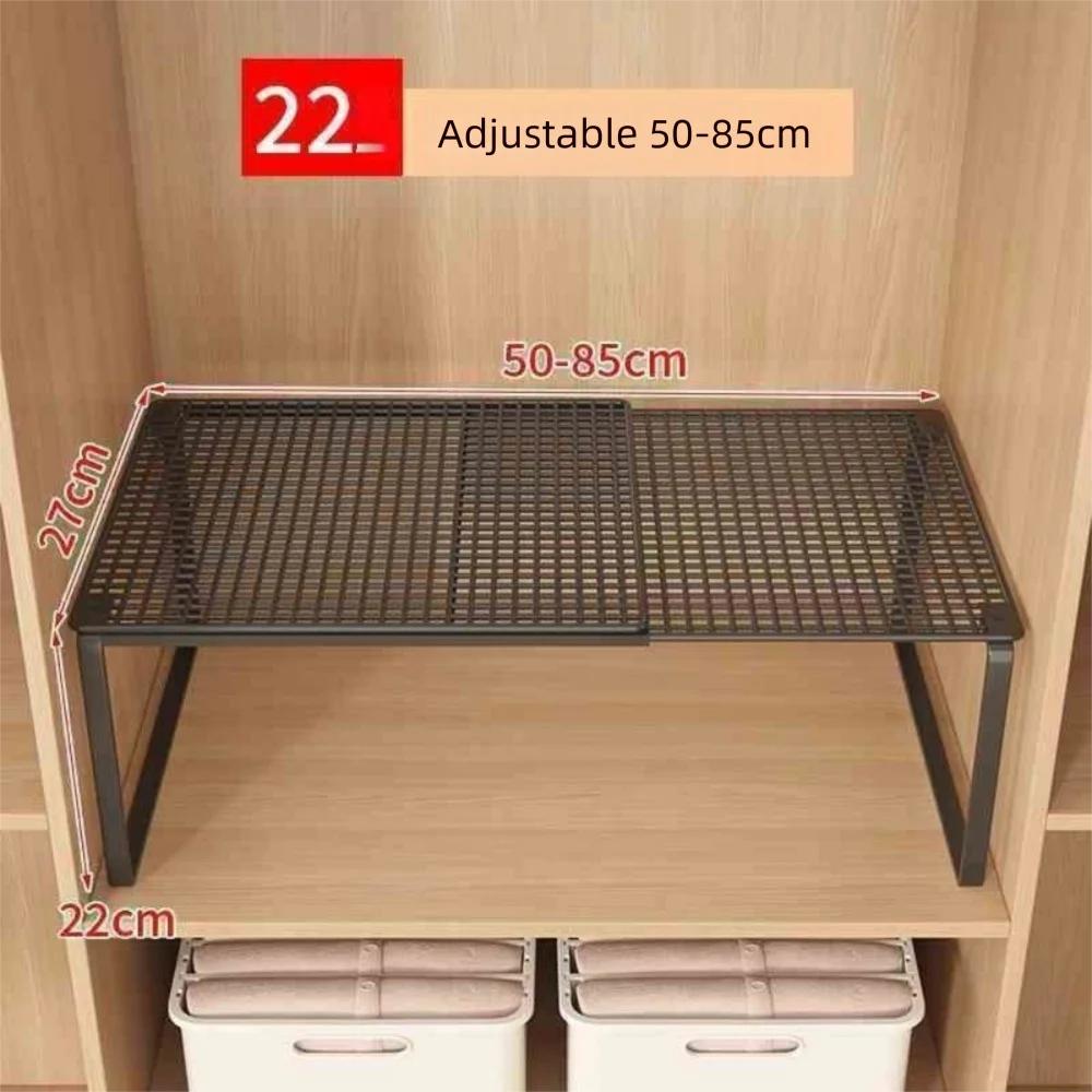 DIY Metal Closet Shelf Adjustable   Wardrobe Organizer Expandable Retractable Stackable Shelves Bathroom