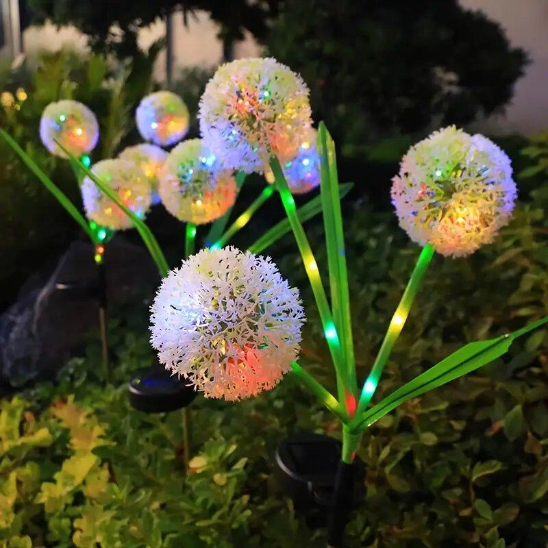 1PCS Solar Dandelion LED Garden Lights,Stainless Steel Outdoor Lawn Lamp,Landscape Decoration for Villa,Balcony,Courtyard,Garden
