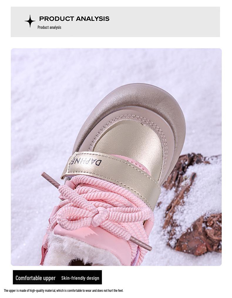2025 Kids' Trendy Velvet Cotton Snow Boots for Older Girls - New Winter Arrivals