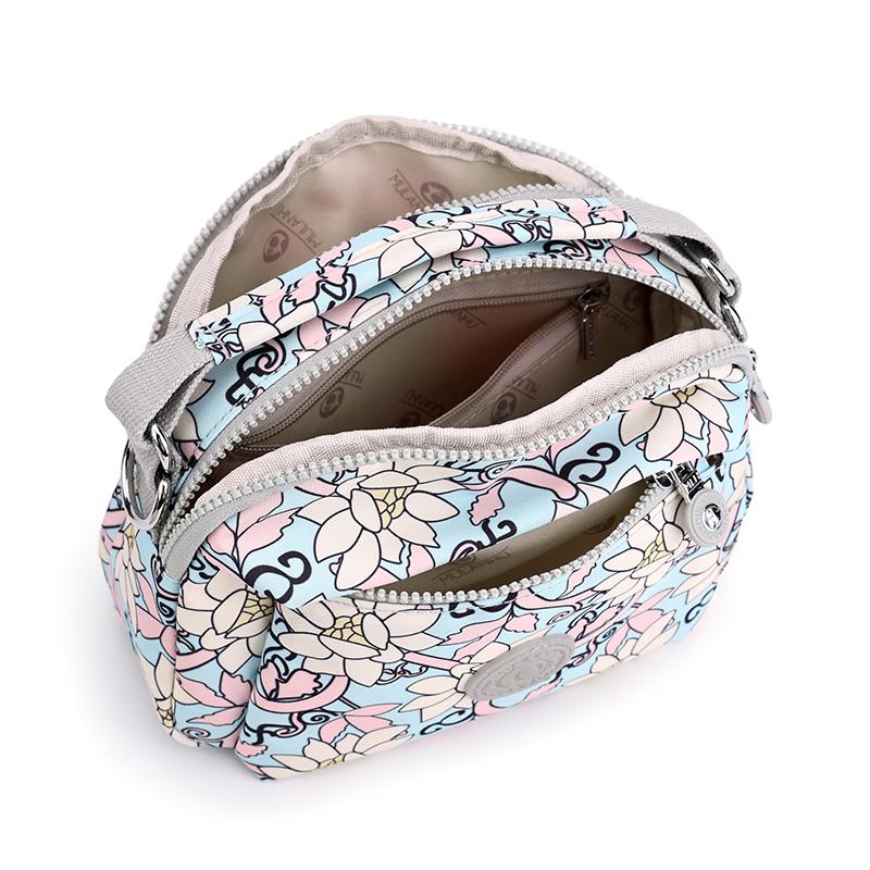 Women's Bag Middle-aged And Elderly Mother's Bag Lightweight Printed Nylon Bag Multi-pocket Shoulder Crossbody Bag