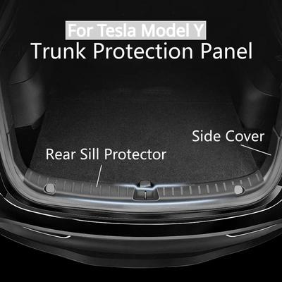 Tesla Model Y 2024 Aksesuarları İçin Bagaj Koruyucu Muhafaza Çizilmeye Karşı Mat Arka Kargo Eşiği Eşik Kapağı Tampon Düzenleyici Ped
