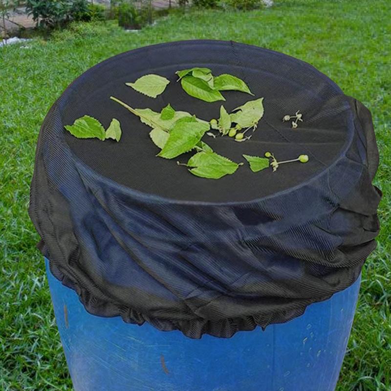 Rainwater Collector Net Cover Adjustable Drawstring Water Bucket Filter Net Anti-insect Garden Rainwater Netting Garden Supplies